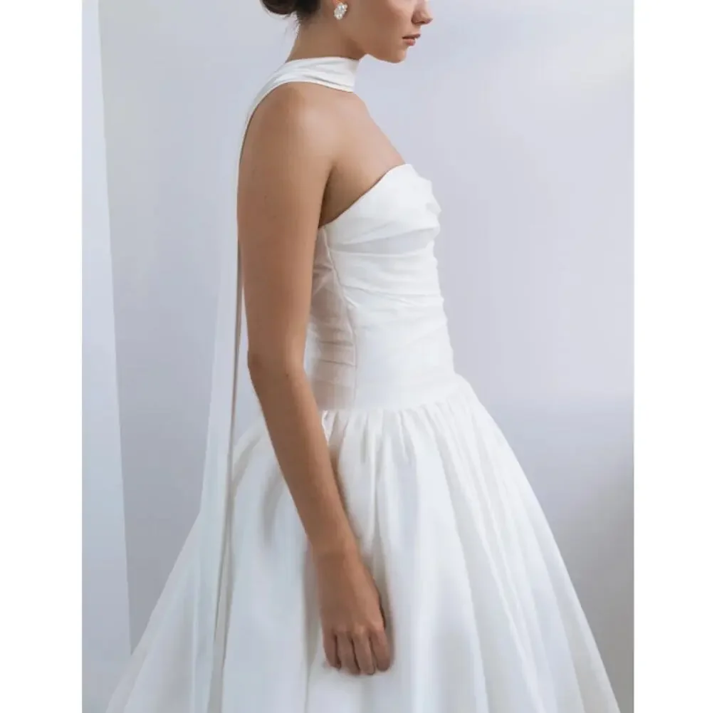 Jenny Yoo Ivory Satin Bridal Scarf One Size